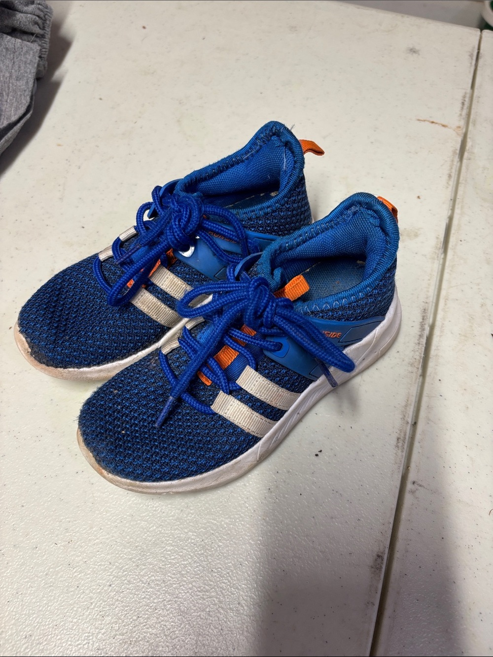 Kids Blue Athletic Sneakers with White Stripes